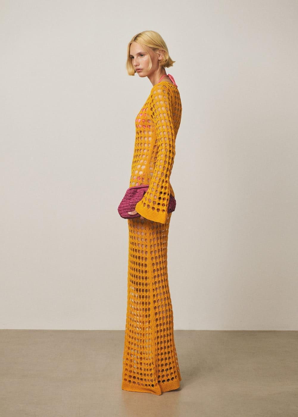 Mango Womens Natural Fiber Clutch Bag Product Image