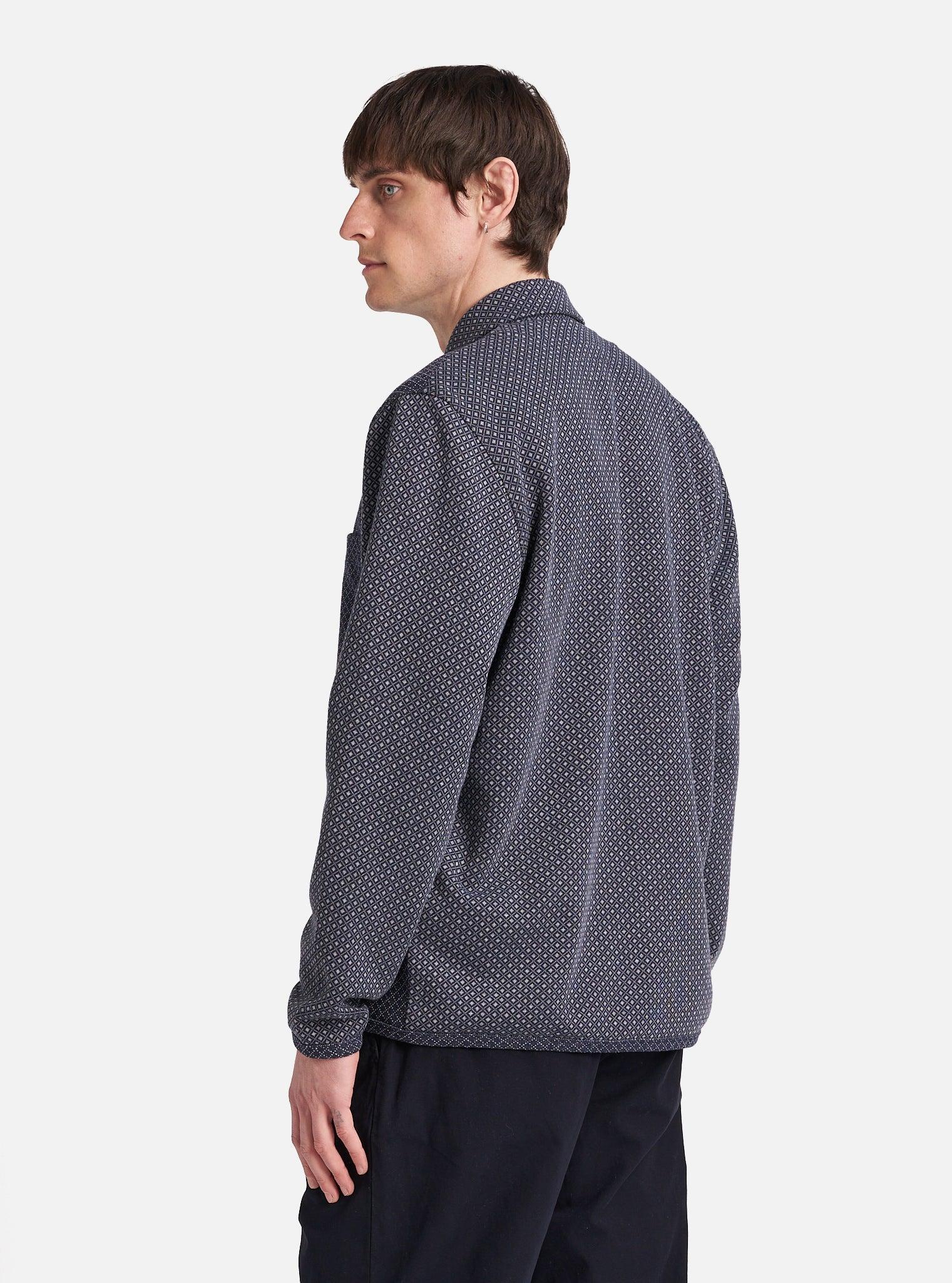 Navy Cotton Mix Fleece Cardigan Product Image