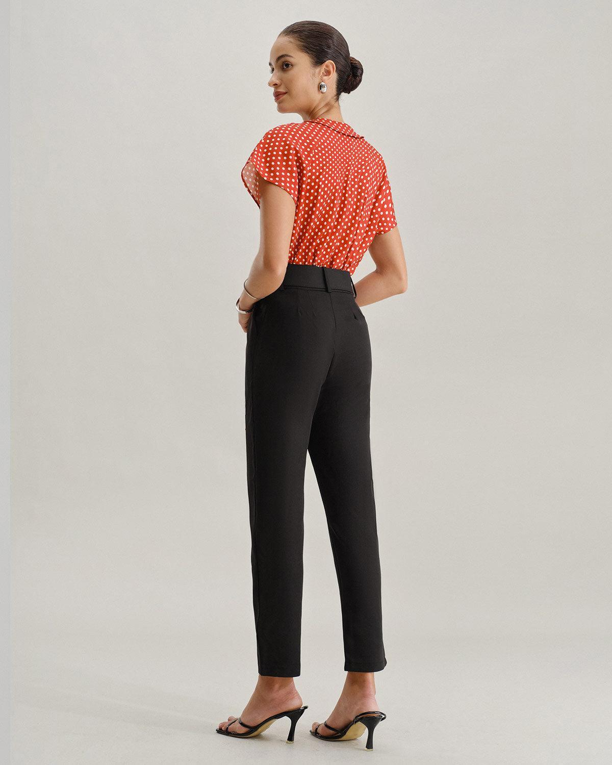 Red Polka Dot Button Blouse Product Image