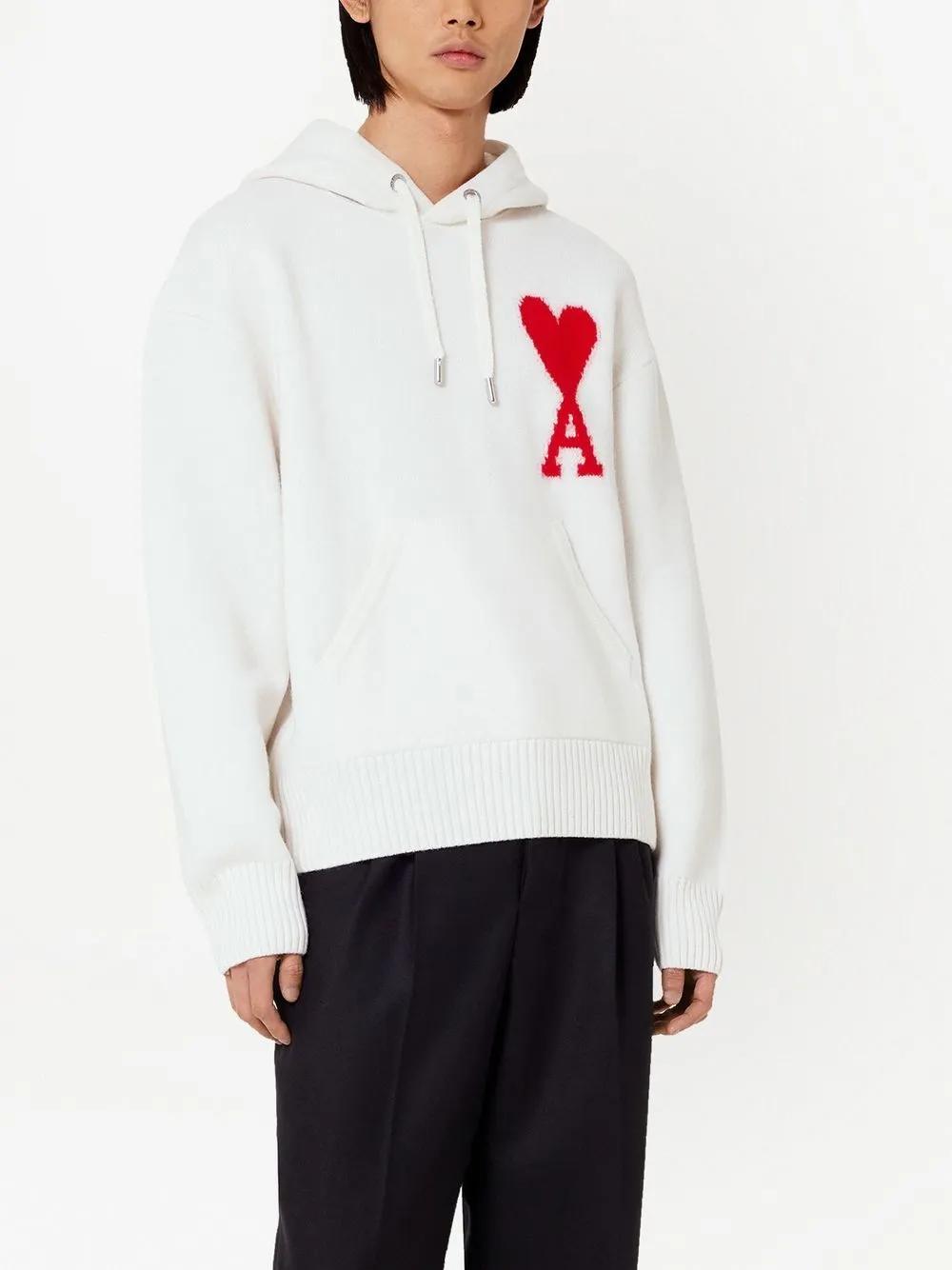 logo-intarsia knit hoodie Product Image