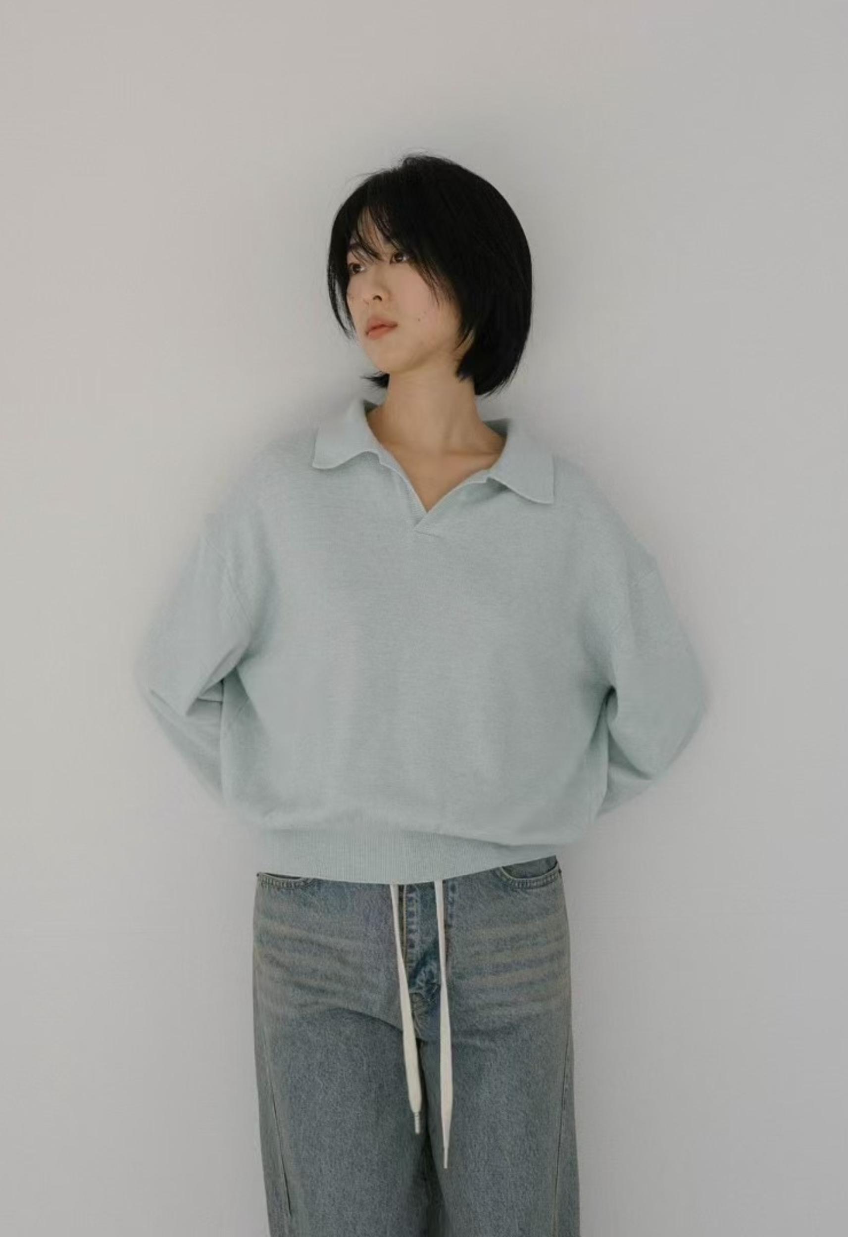 Seafoam Collar Sweater Product Image