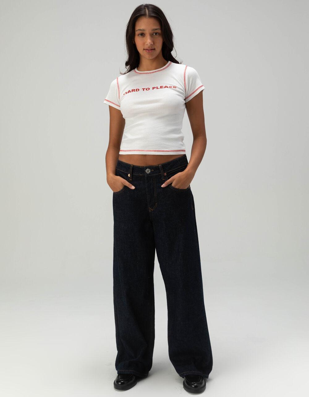 BDG Urban Outfitters Hard To Please Womens Baby Tee - WHITE Product Image