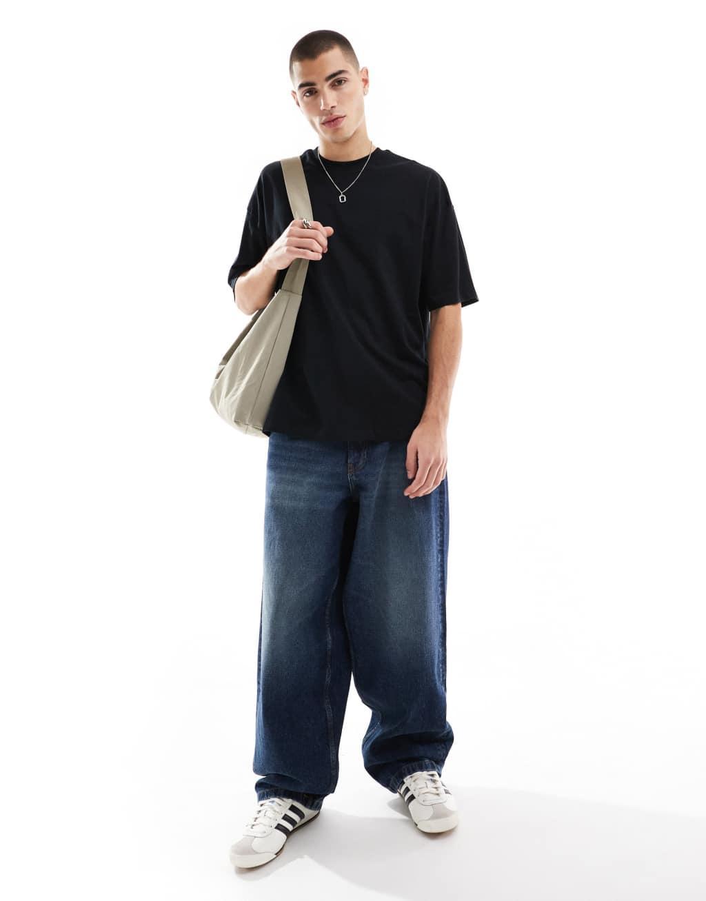 ASOS DESIGN oversized t-shirt in black with back print Product Image