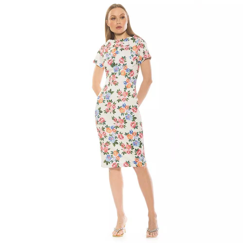 Women's ALEXIA ADMOR Wrene Short Sleeve Sheath Dress, Size: Medium, Fern Green Product Image