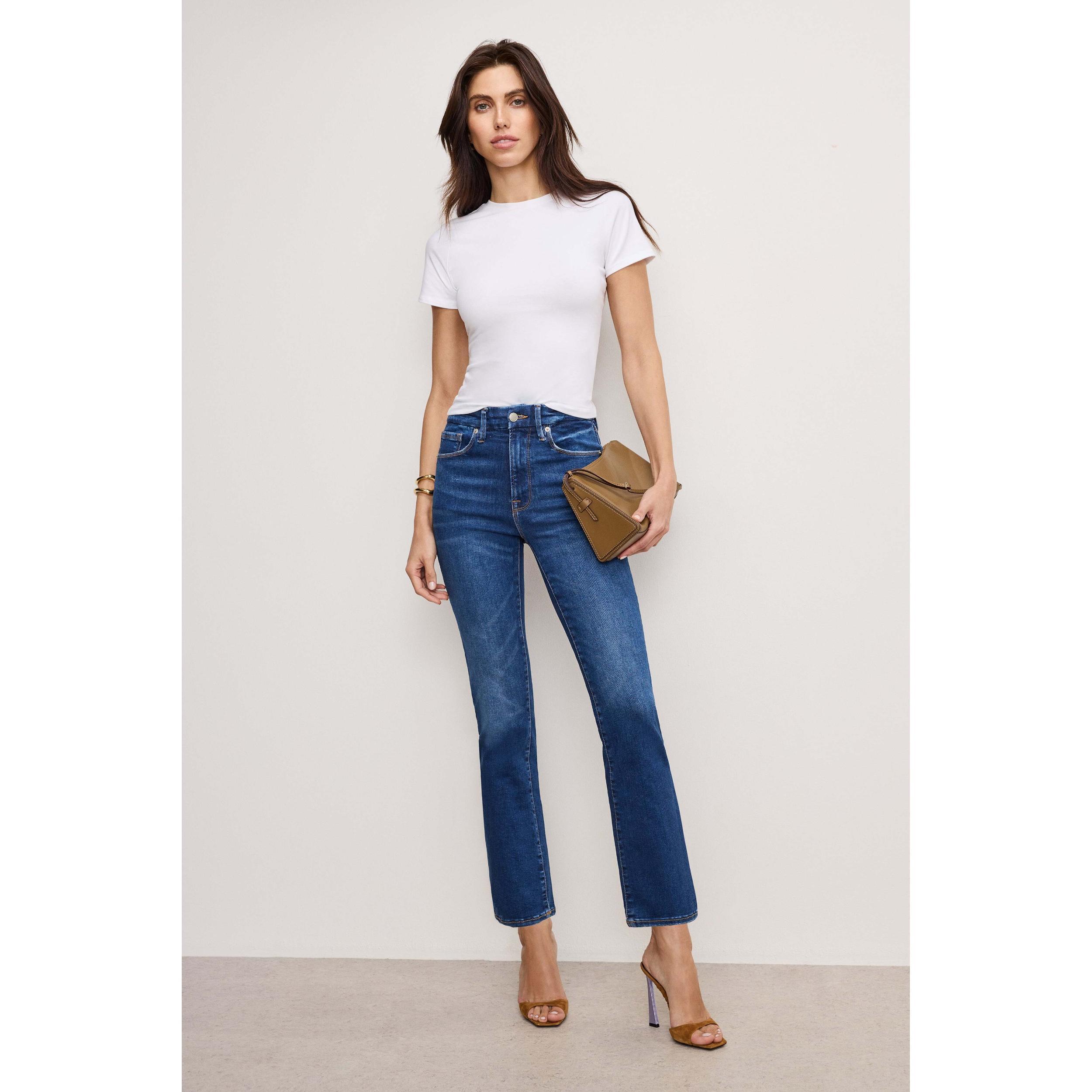 Womens Always Fits Good Legs Straight Jeans | Extra Stretch, Flat Tummy Tech, Gap-Proof Waistband | Indigo, Size 28-32 Plus | G Product Image