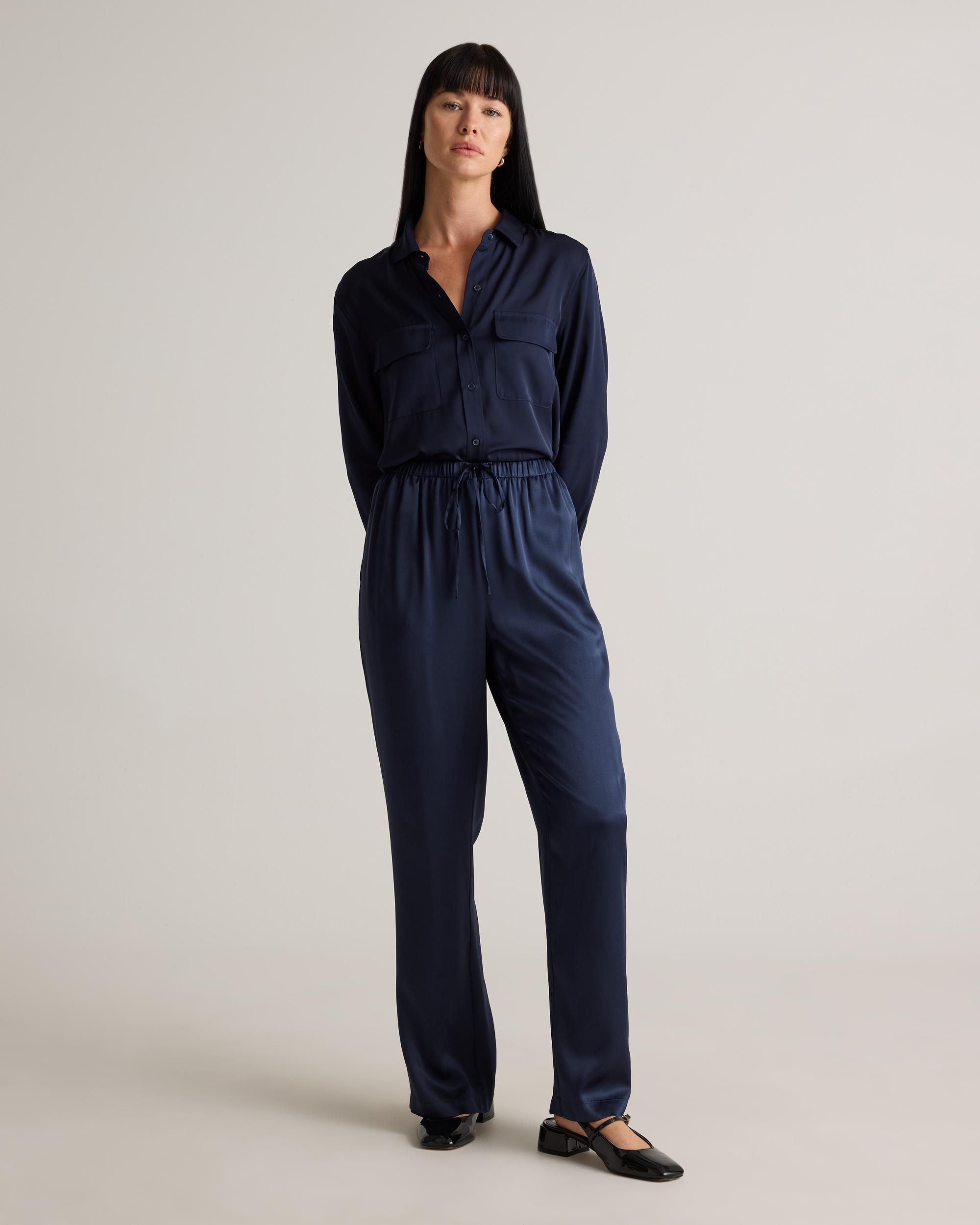 Quince | Women's Drawstring Wide Leg Pants Silk Product Image