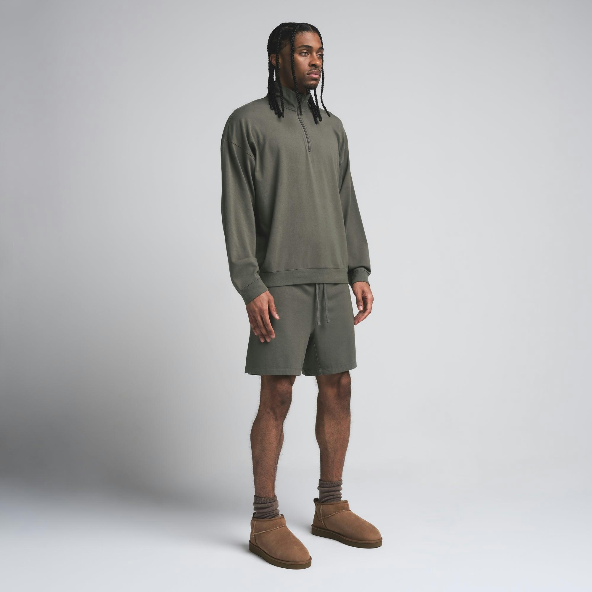 JERSEY LOUNGE MENS RELAXED QUARTER ZIP PULLOVER | BASIL Product Image