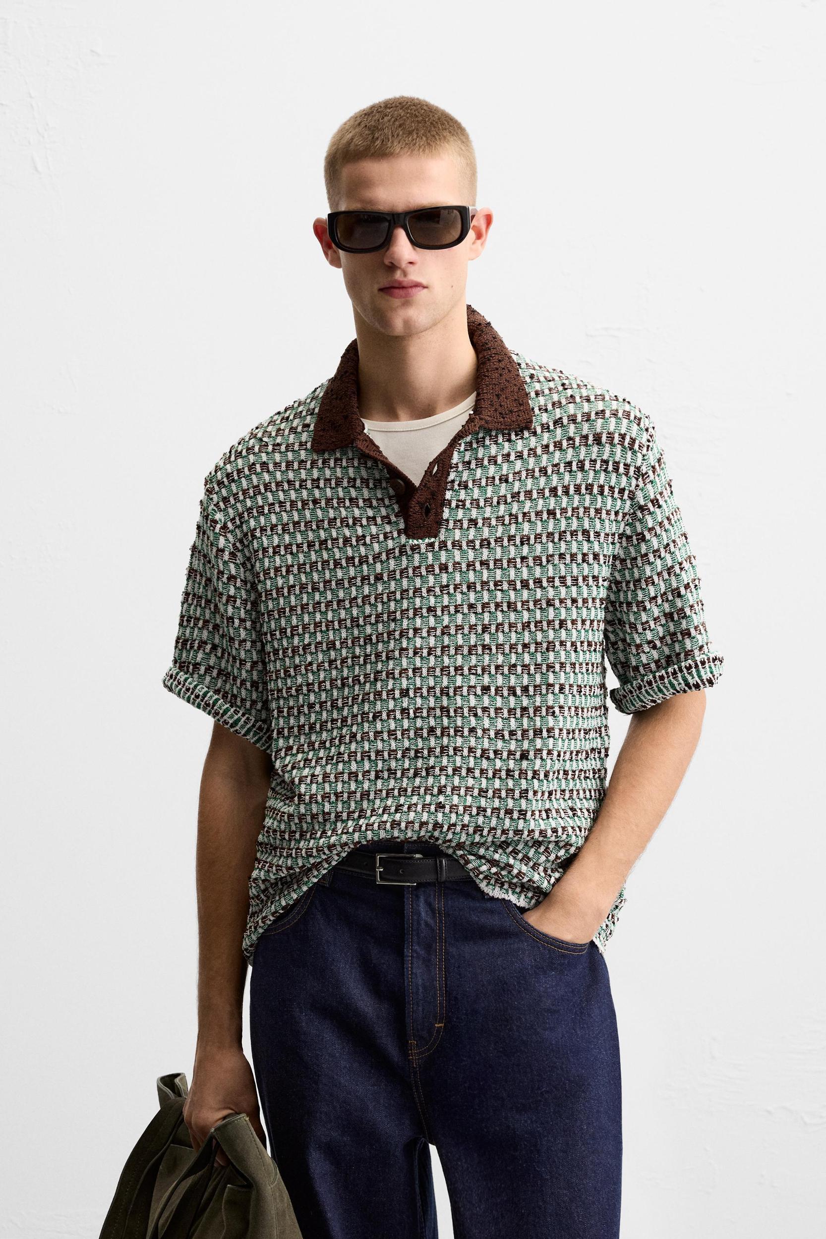 JACQUARD KNIT POLO Product Image