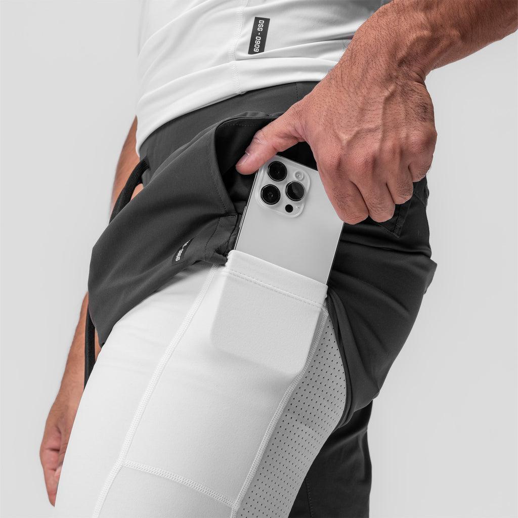 0866. Tetra-Lite® 7" Liner Short - Space Grey "Cyber"/White Product Image