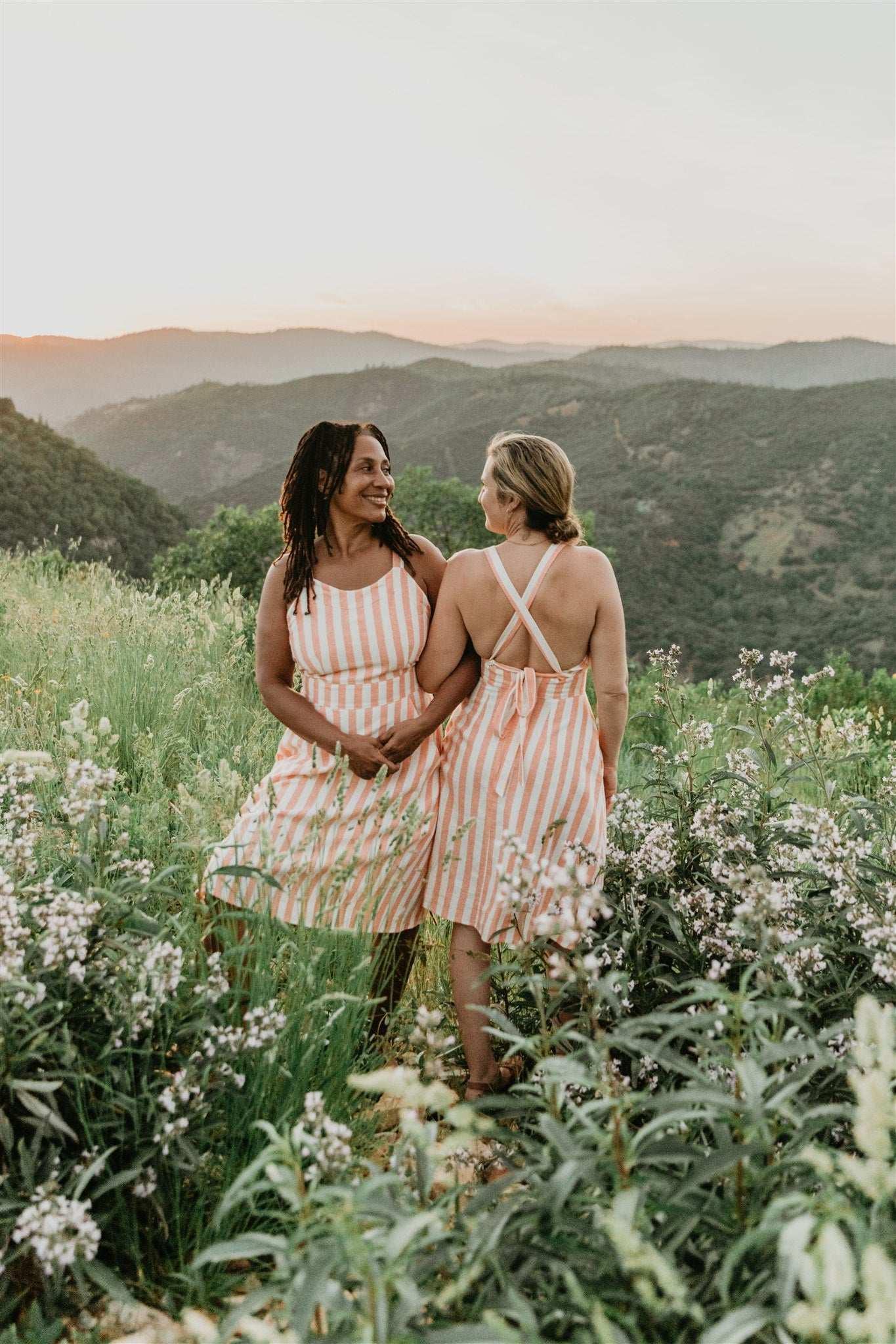 Juniper Dress in Pink Stripe Product Image