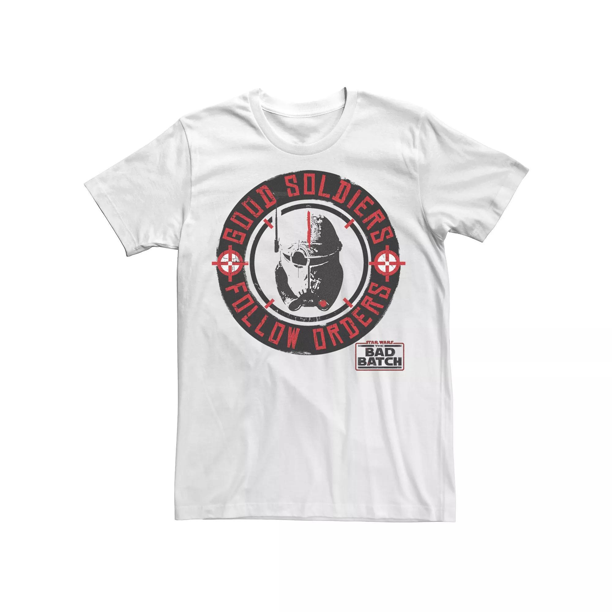 Men's Star Wars Bad Batch Good Soldiers Follow Orders Crest Tee, Size: XXL, White Product Image