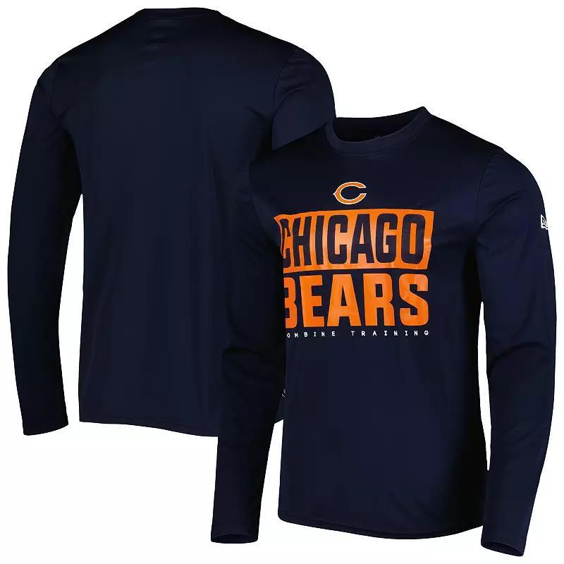 Men's New Era Navy Chicago Bears Combine Authentic Offsides Long Sleeve T-Shirt, Size: Medium, Blue Product Image