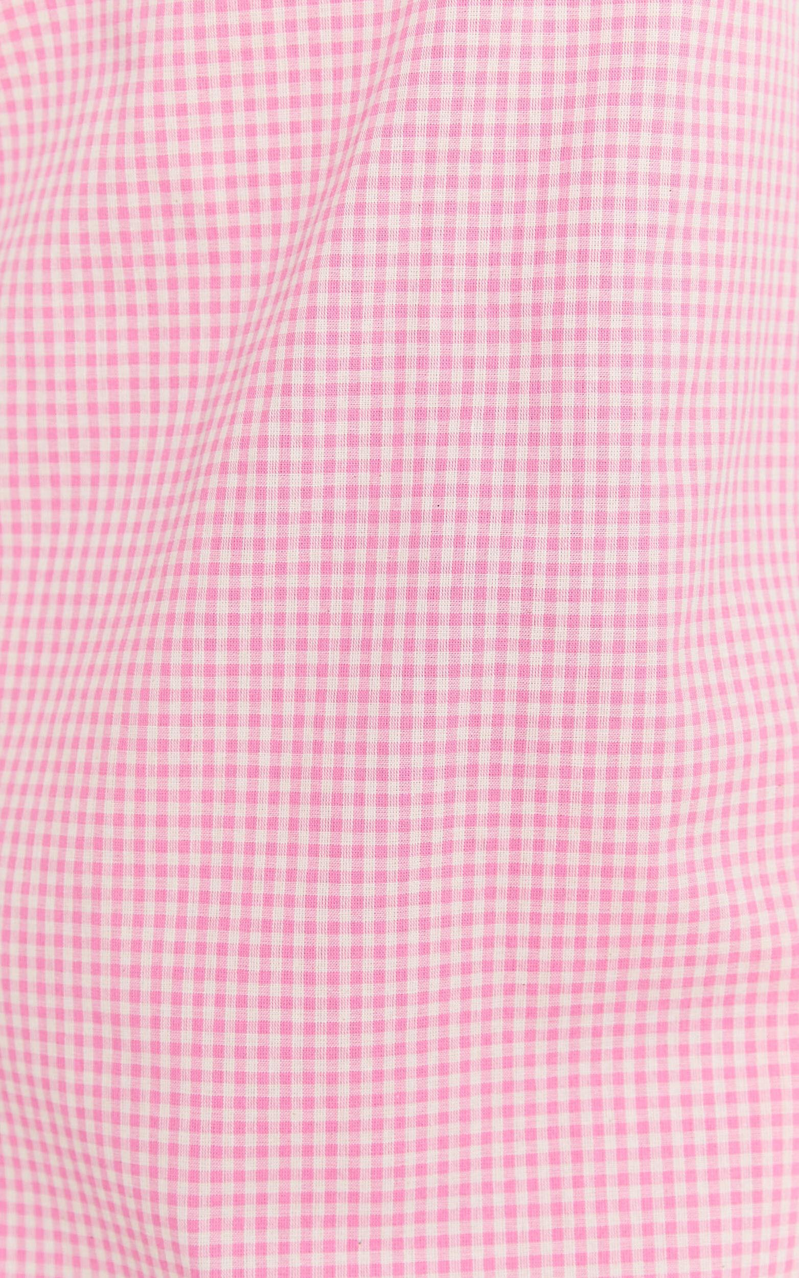 Mavie Mini Linen Dress - Linen Strappy Shift Dress in Pink Gingham Product Image