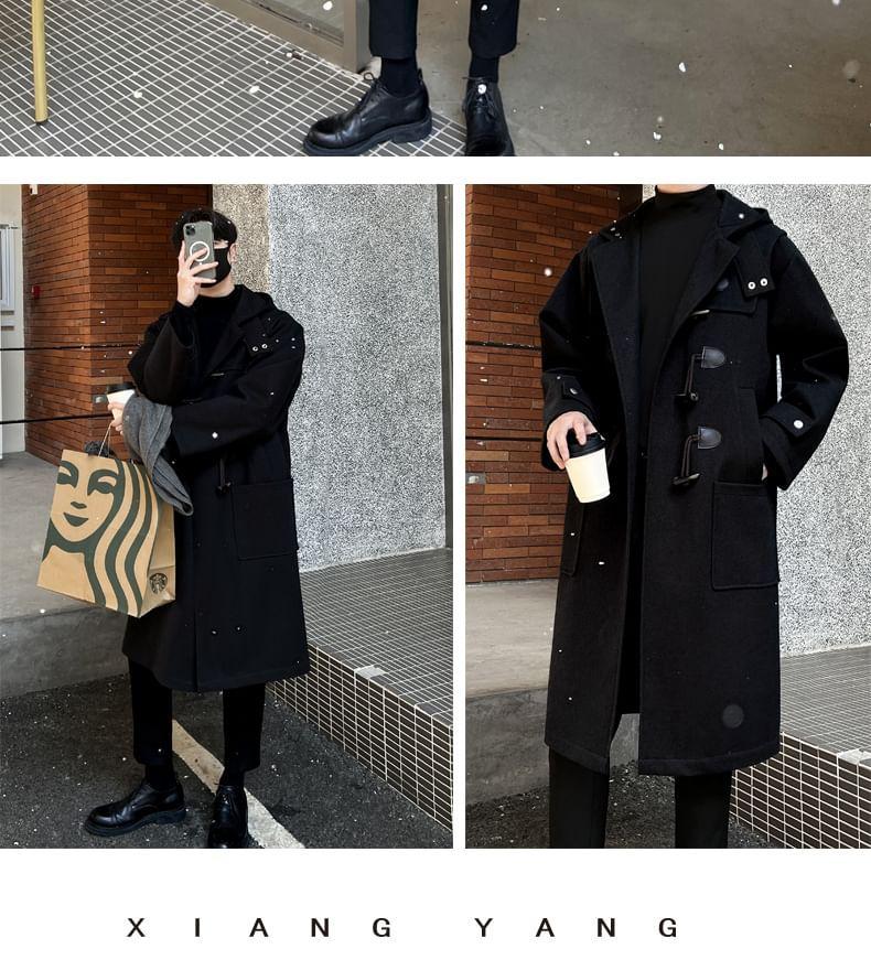 Plain Hooded Midi Duffle Coat Product Image