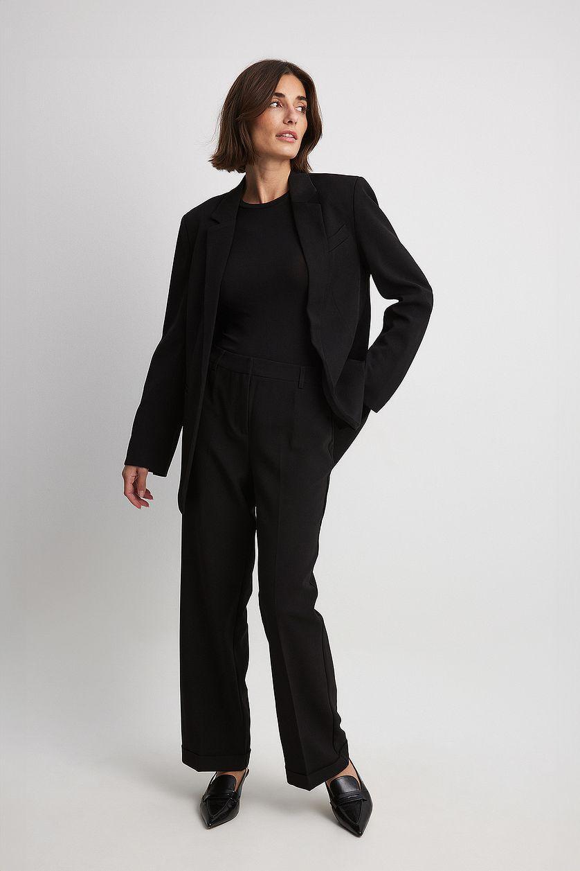 Tailored Mid Waist Suit Pants Product Image