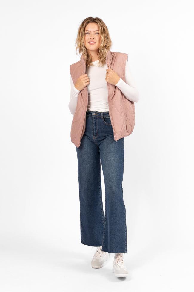 Mountainside Moment Mauve Quilted Puffer Vest SALE Product Image