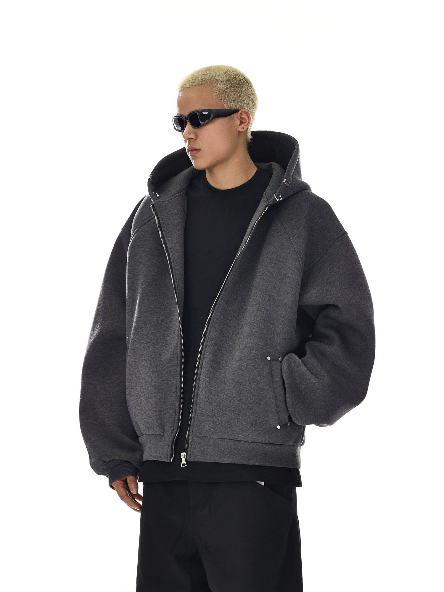 RT No. 12121 DARK GRAY HEAVY ZIP-UP HOODIE Product Image