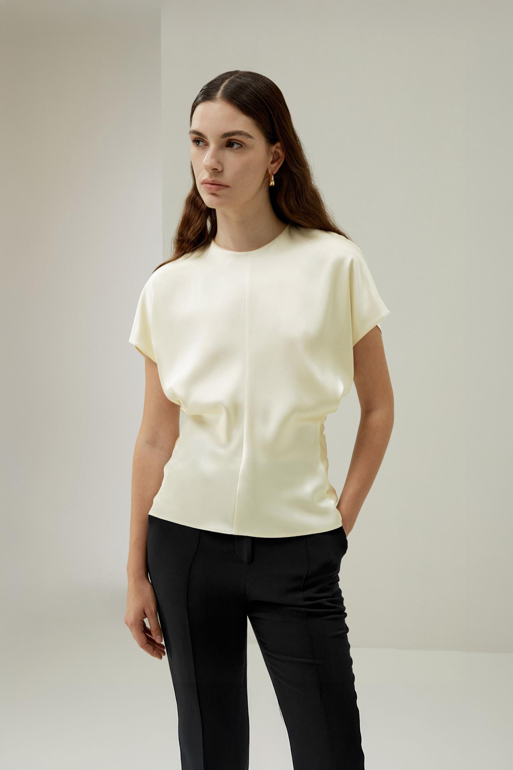 Short Batwing Sleeve Silk Contour Top Product Image