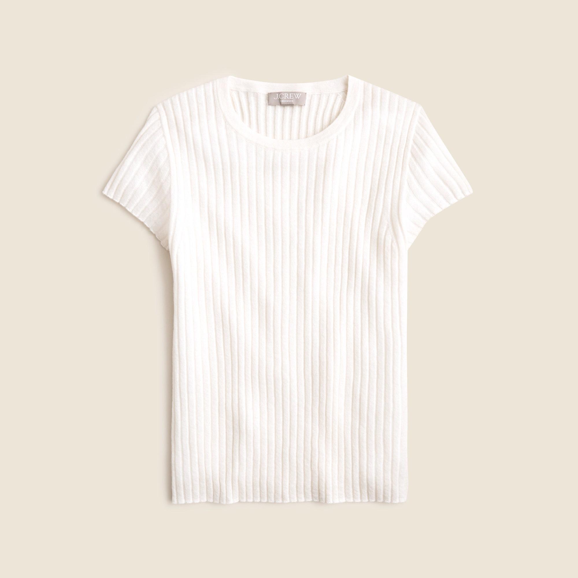New ribbed featherweight cashmere T-shirt Product Image