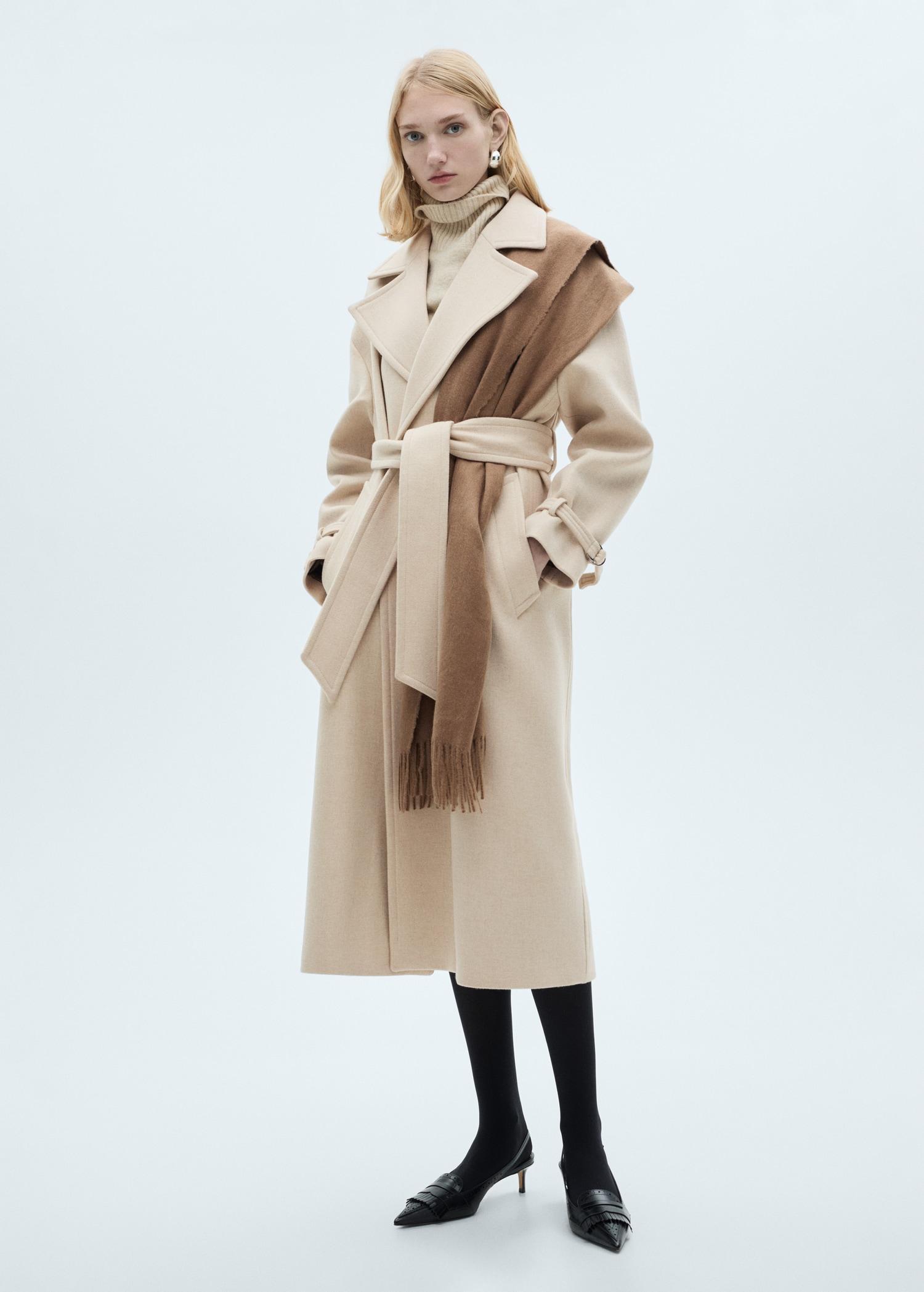 Maxi lapel Manteco wool coat - Women | MANGO USA Product Image