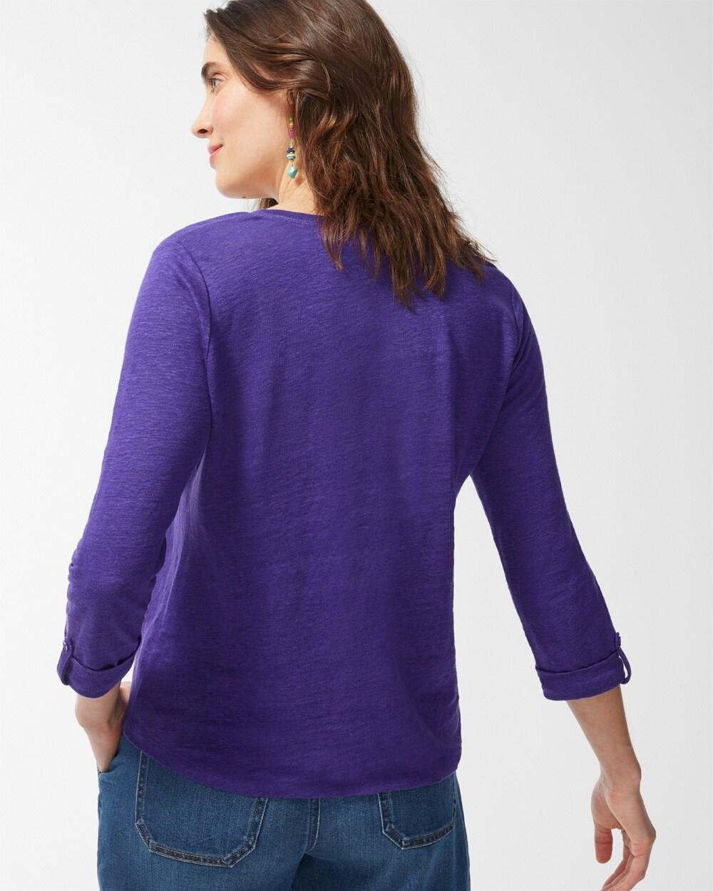 Linen 3/4 Sleeve Tee Product Image