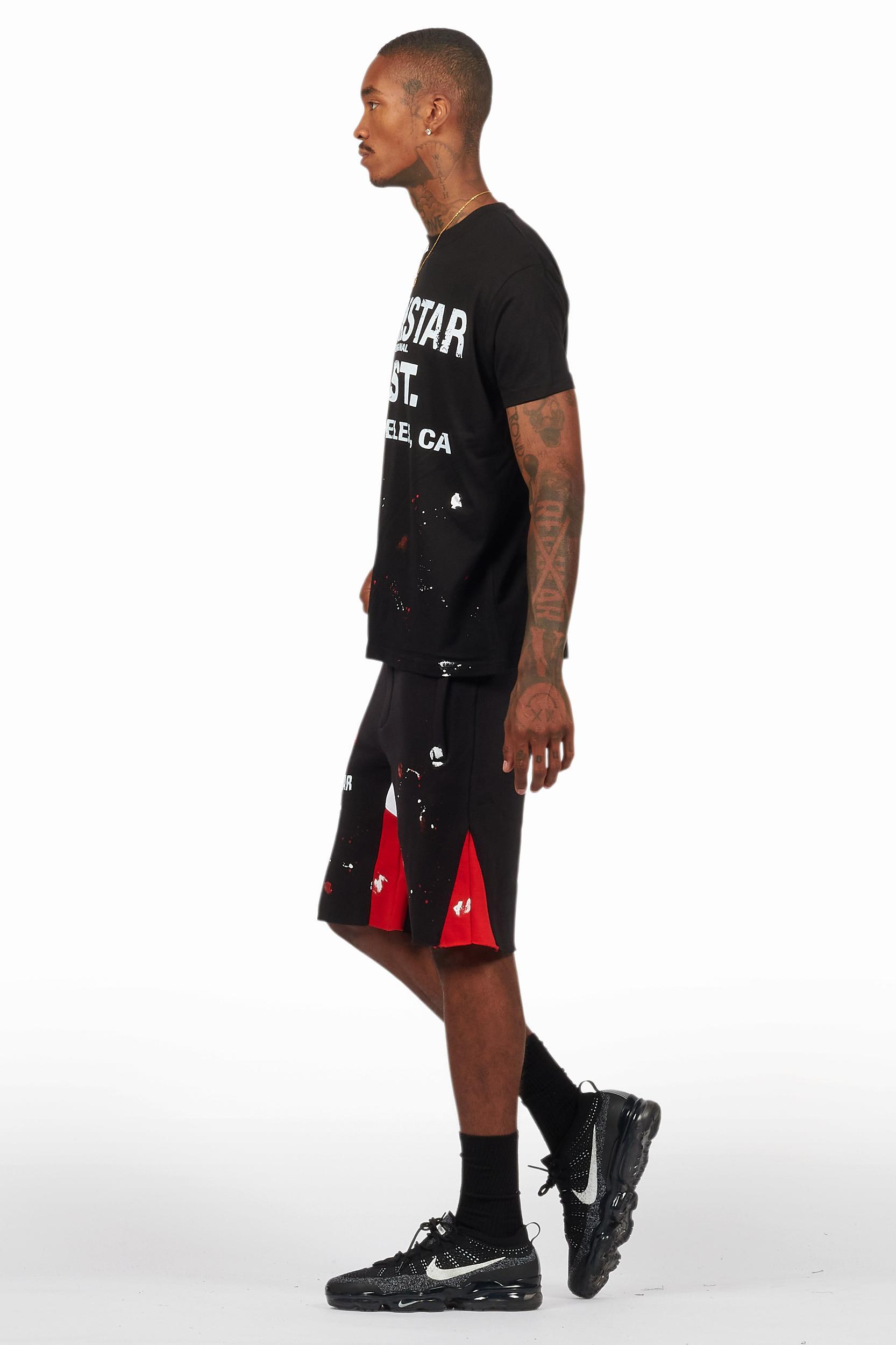 Scottie Black Painter T-Shirt/Short Set Male Product Image