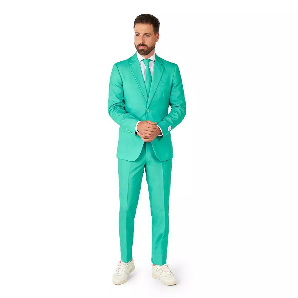 Men's OppoSuits Slim-Fit Solid Suit & Tie Set, Size: 40 - Regular, Trendy Turquoise Product Image
