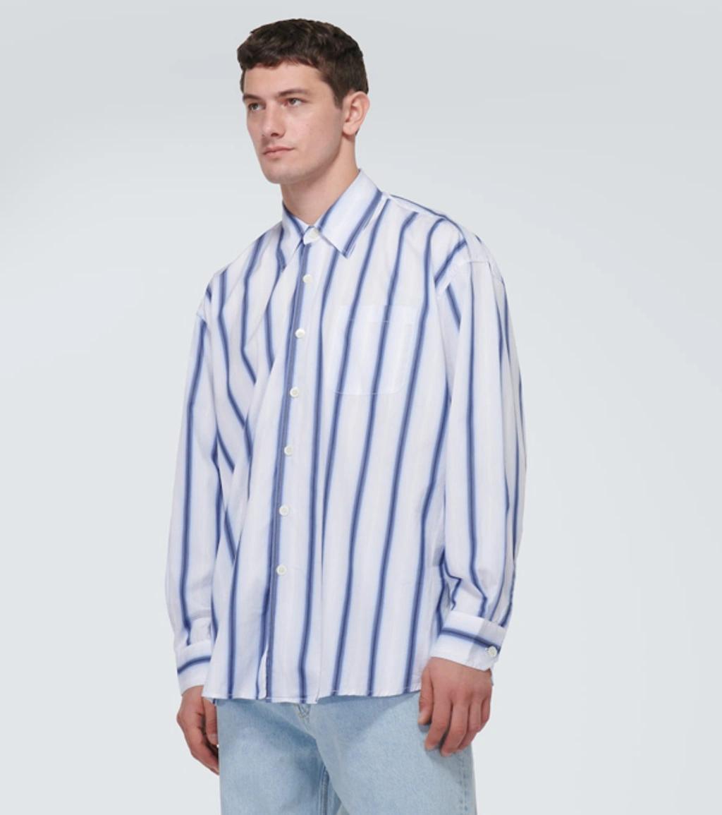 OUR LEGACY Crypto Stripe Borrowed Shirt In Blue Product Image
