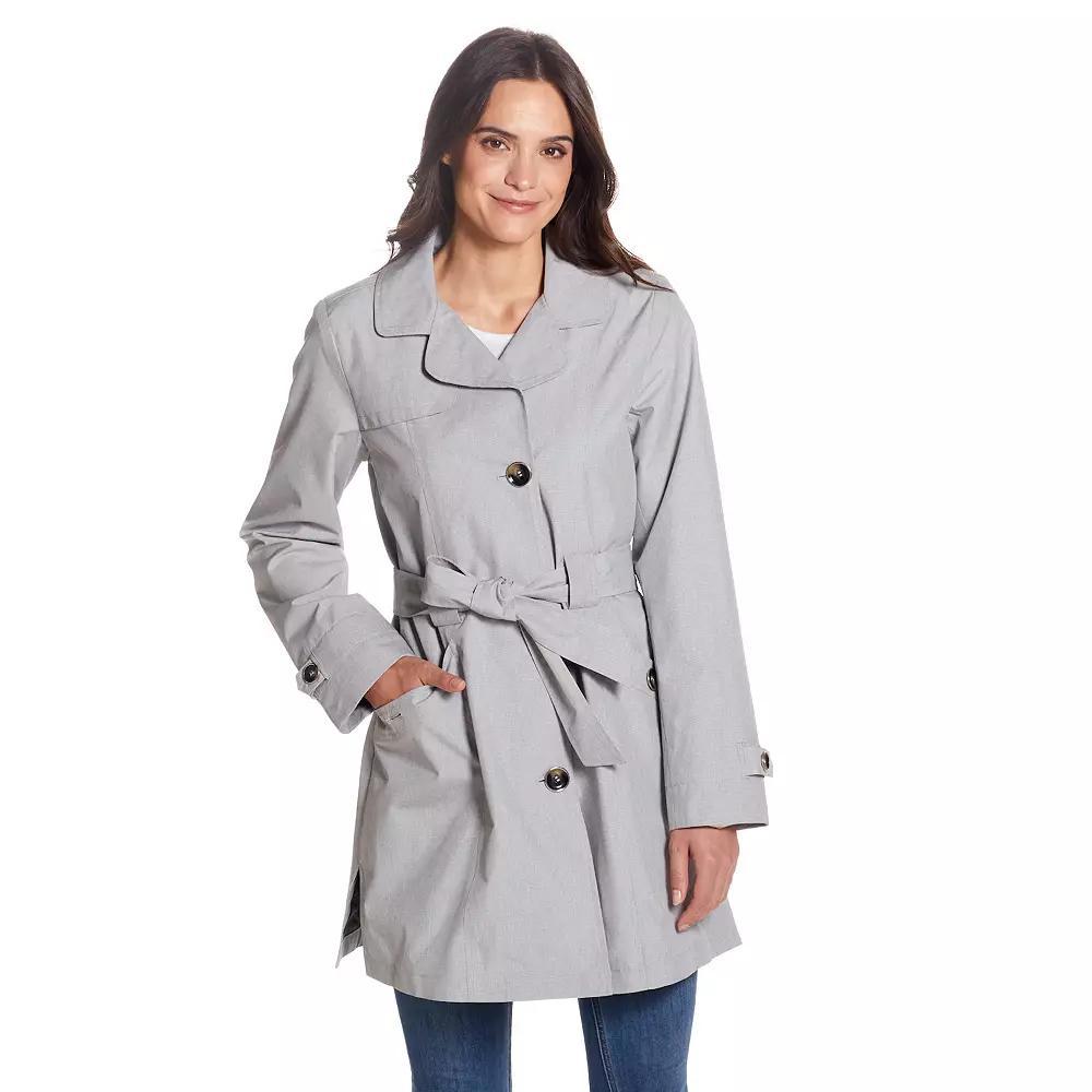 Women's Gallery Trench Coat, Size: Small, Black White Product Image