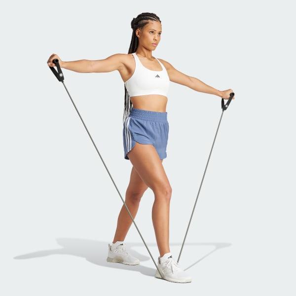 adidas Pacer Training 3-Stripes Woven High-Rise Shorts Aurora Ruby S 3 Womens Product Image