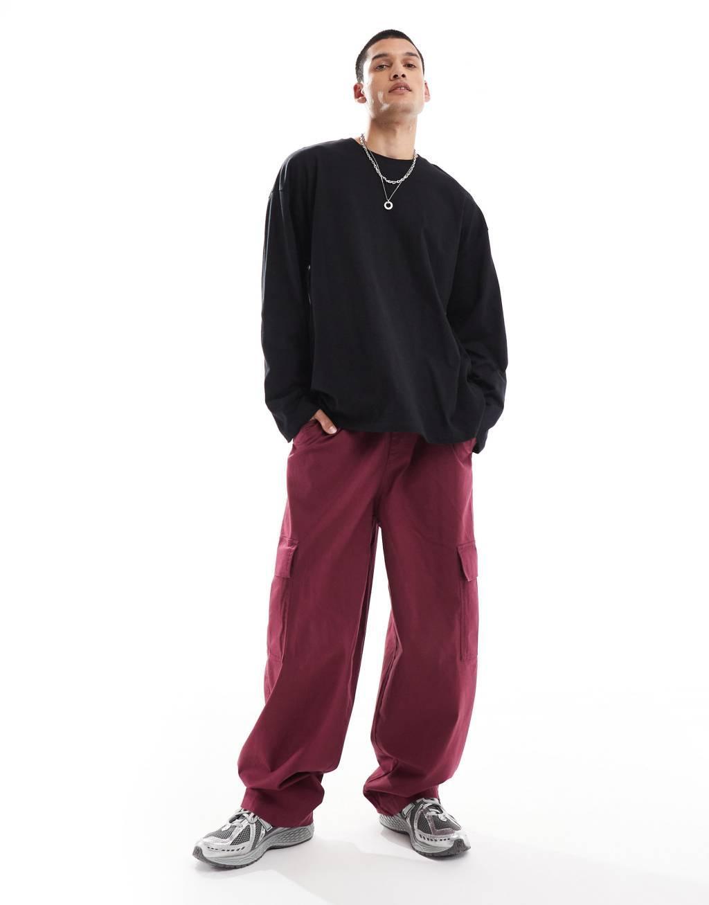 ASOS DESIGN essential oversized long sleeve T-shirt in black | ASOS Product Image