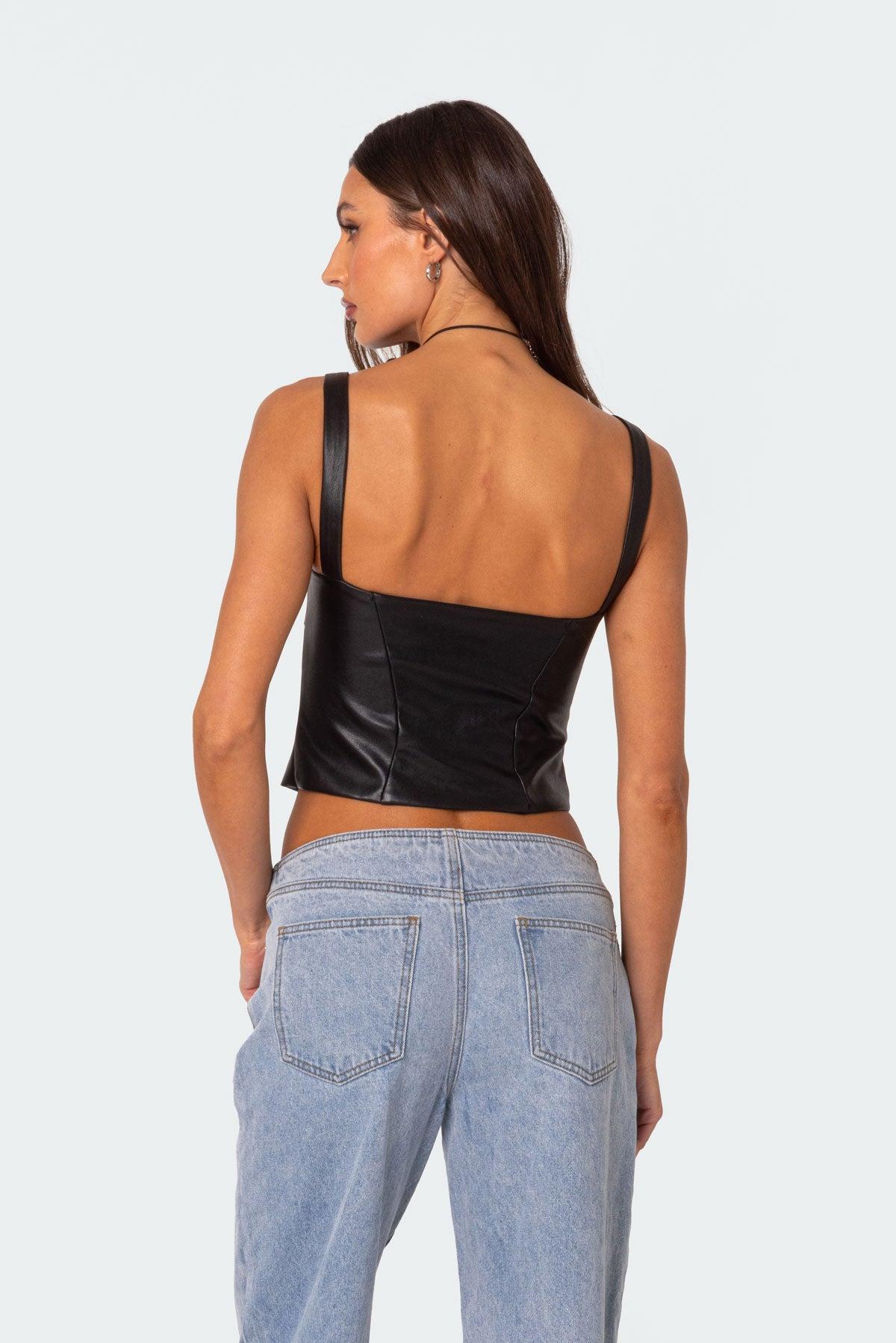 Simone Faux Leather Corset Product Image