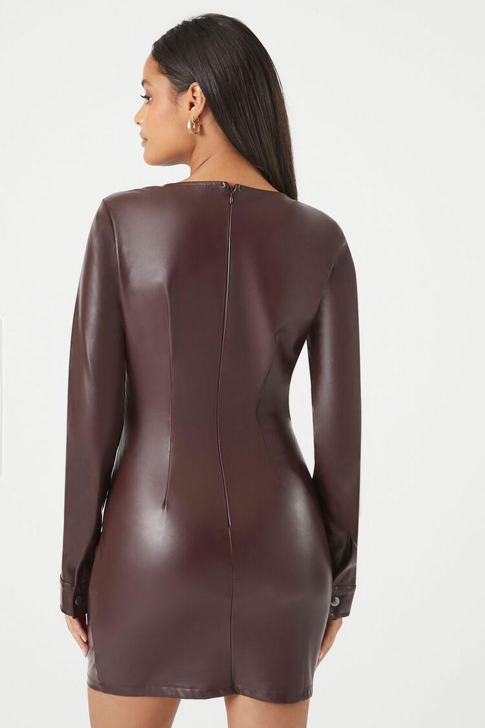Faux Leather Twist-Front Mini Dress | Forever 21 Product Image