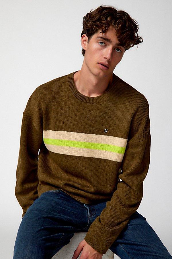 Urban Outfitters UO Shimmer Stripe Crew Neck Sweater Mens at Urban Outfitters Product Image