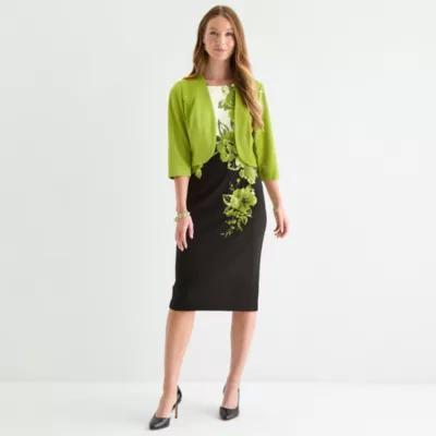 Maya Brooke Womens Floral Jacket Dress Product Image
