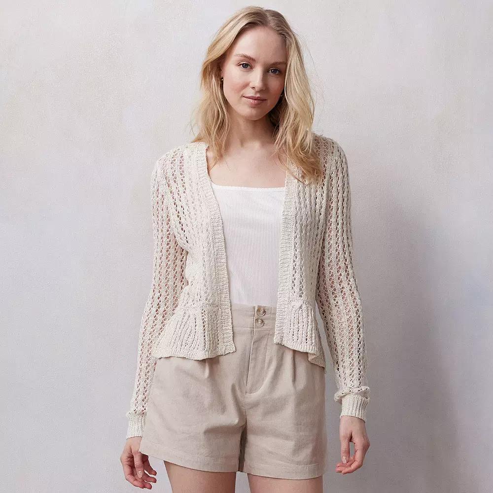 Womens LC Lauren Conrad Flounce Ruffle Cardigan Product Image
