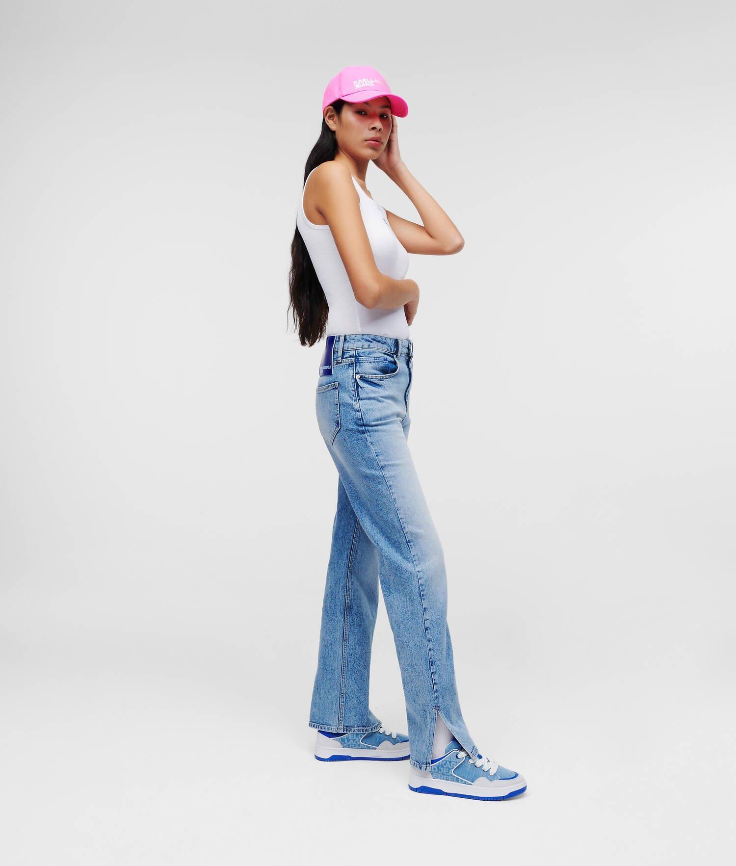 KLJ HIGH-RISE STRAIGHT JEANS WITH SPLIT HEM Product Image