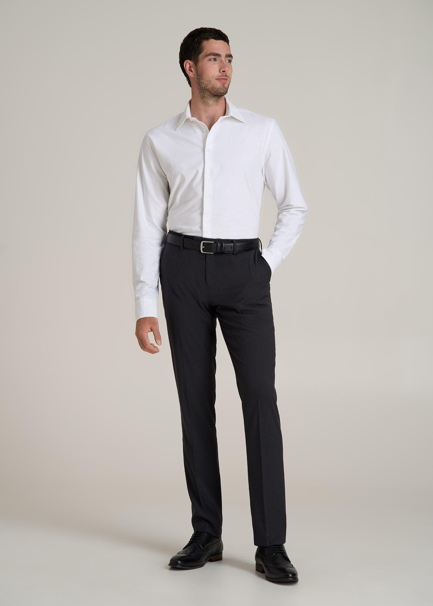 Pinpoint Oxford Shirt for Tall Men in White Product Image