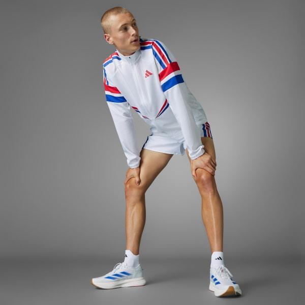 adidas Adizero Retro Running Jacket Blue S Mens Product Image