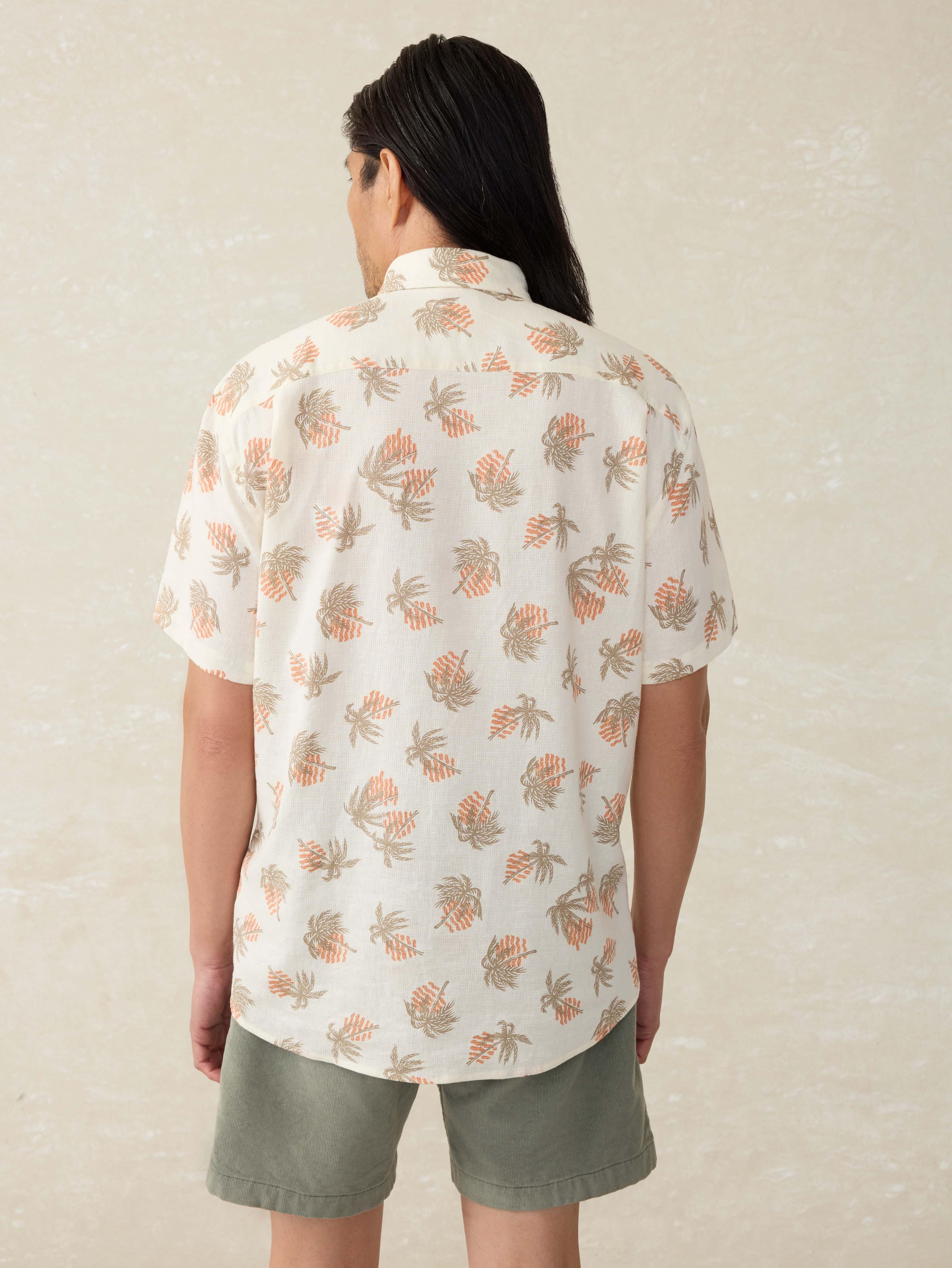 Short-Sleeve Breeze Shirt - Sunlit Palm & Waves Product Image