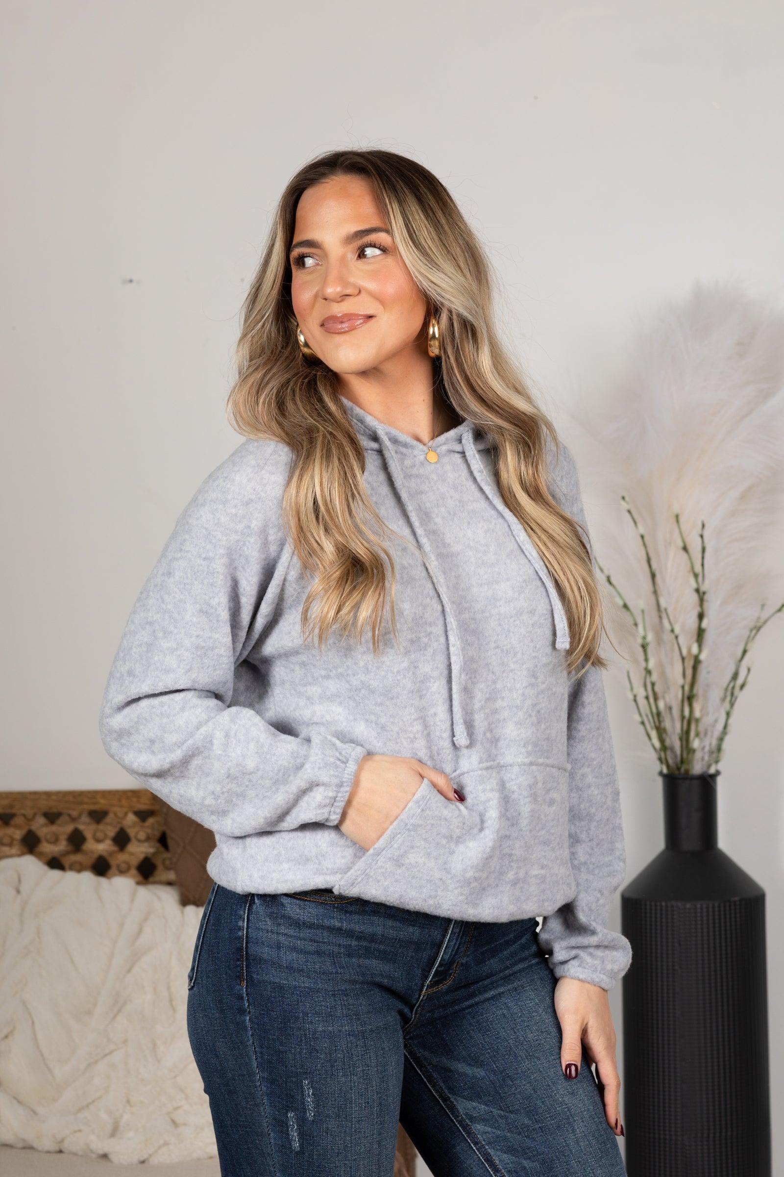 Brushed Hacci Melange Hoodie Sweater Product Image
