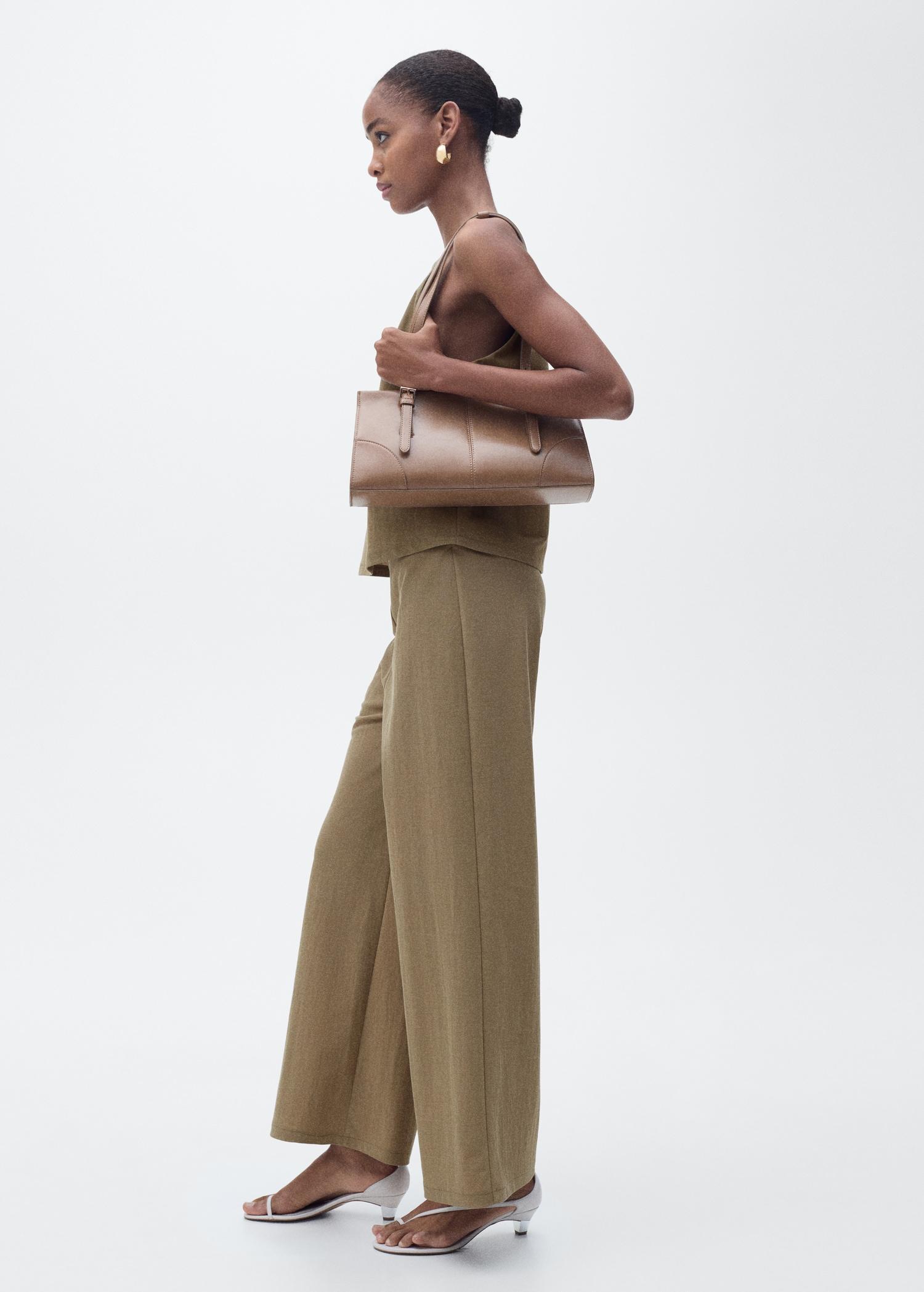 Cropped palazzo pants - Women | MANGO USA Product Image