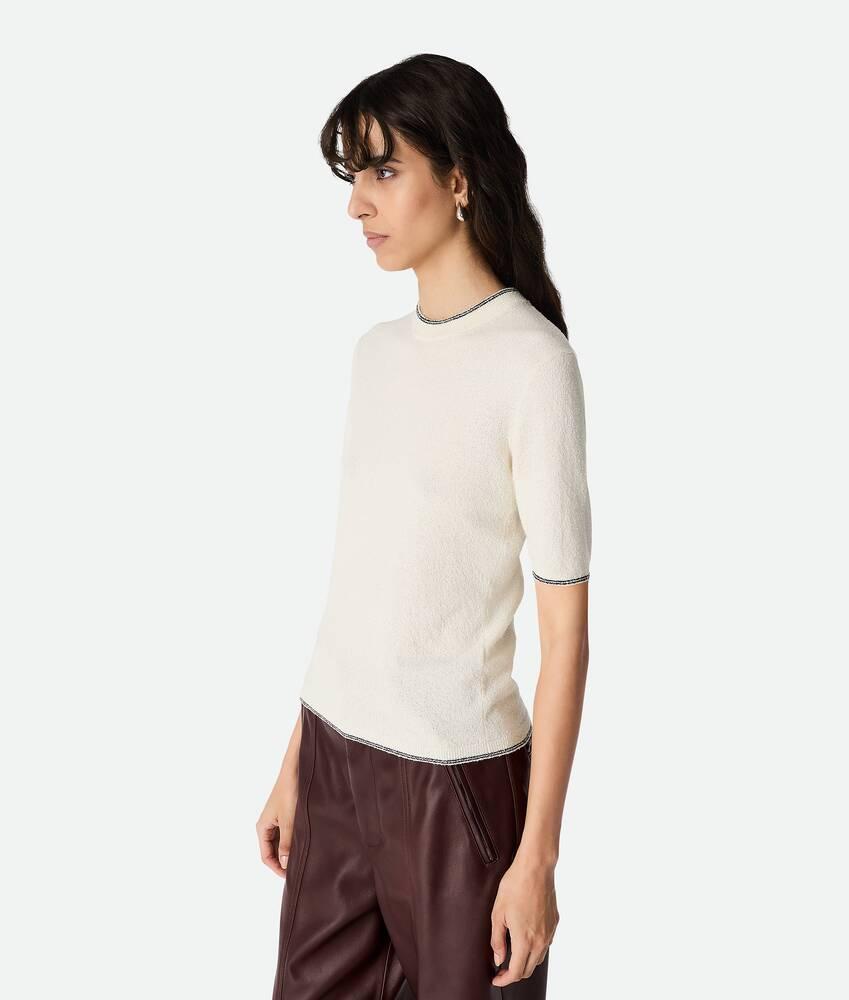 Women's Cotton Bouclé Top in White Product Image