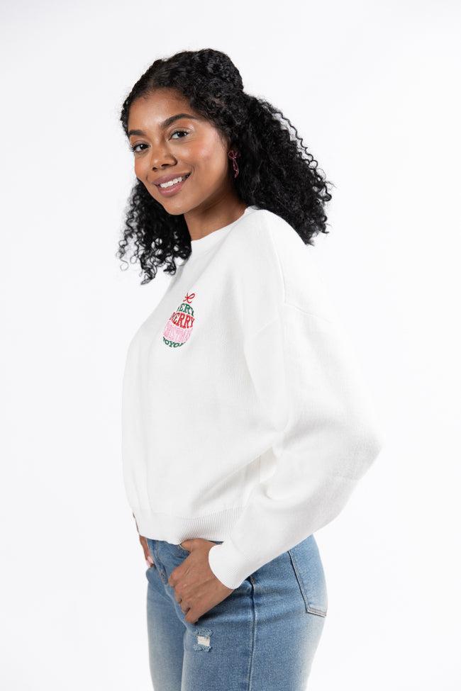 Very Merry Christmas To You Ivory Multi Ornament Sweater FINAL SALE Product Image