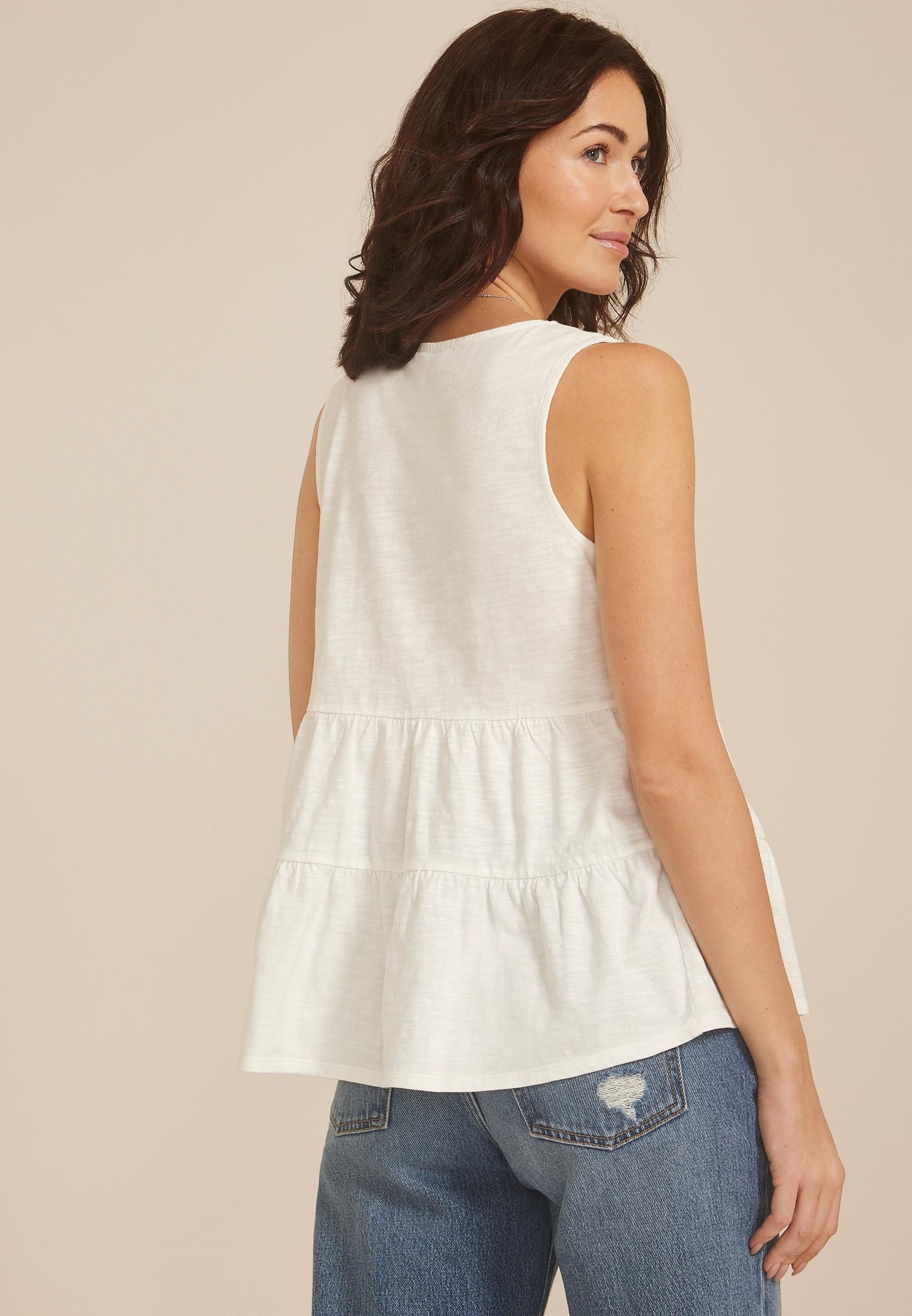 Lace Tiered Babydoll Tank Top Product Image