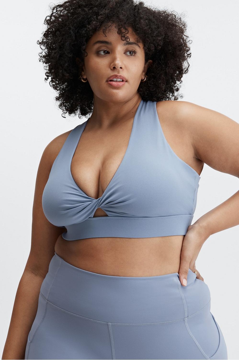 Fabletics Oasis Twist Sports Bra Womens blue plus Size 1X Product Image