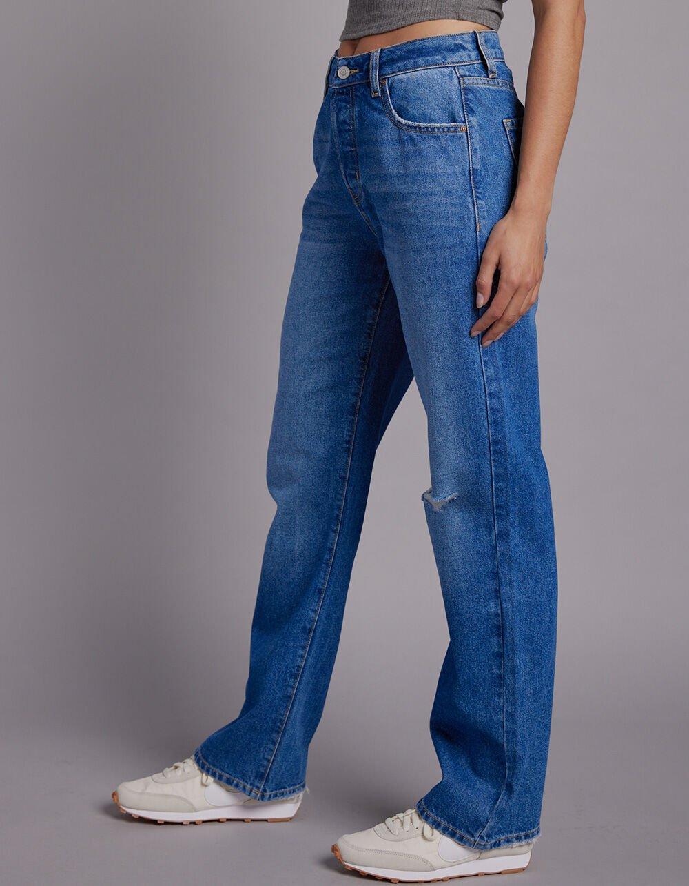 RSQ Womens High Rise Straight Leg Jeans - MEDIUM WASH Product Image