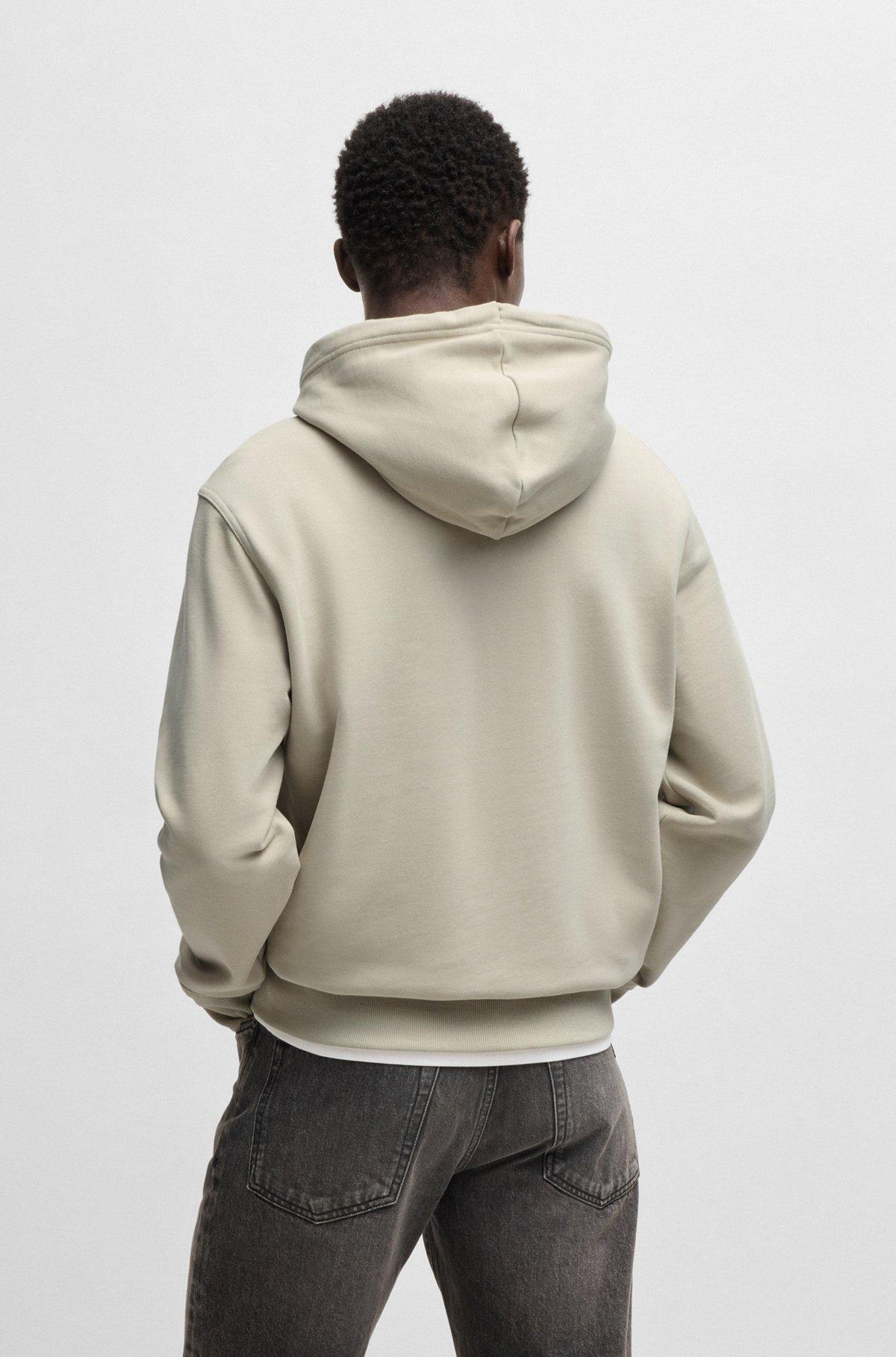 BOSS - Relaxed-fit hoodie in cotton terry with large logo - Light Beige Product Image