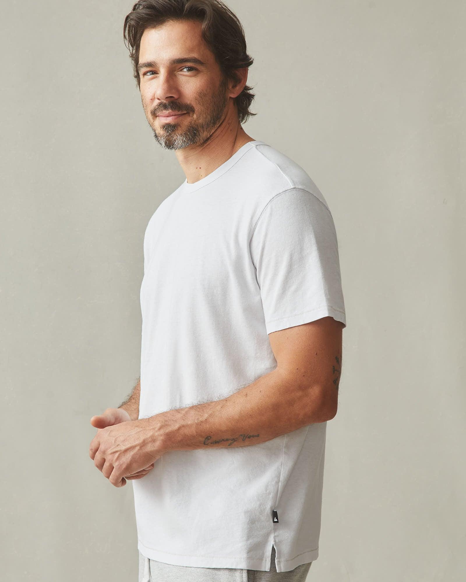 Men's Hemp Jersey Crew Tee - White Product Image