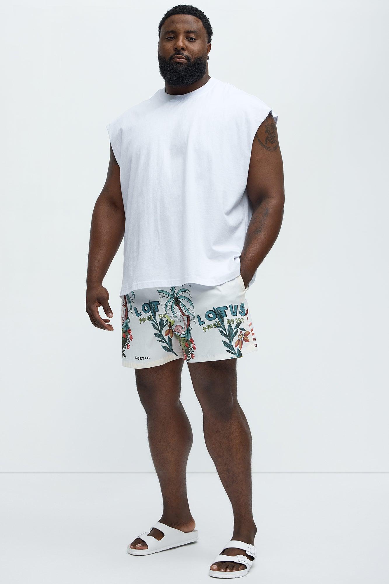 Miami Tropical Swim Trunk - Off White/combo Product Image